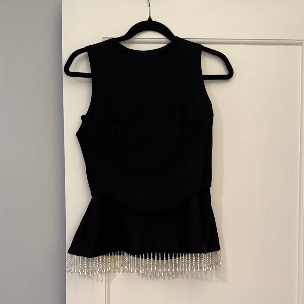 House of Harlow Top and Skirt with Pearl Fringe set